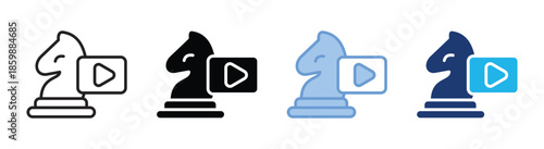 Content strategy icon set multiple style collection