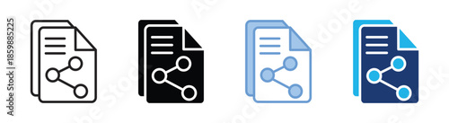 Share icon set multiple style collection