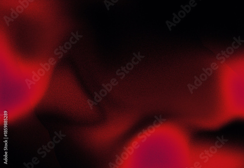 Quadro em tela Close up abstract red and black texture with soft glowing orbs and grainy noise,