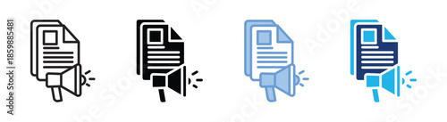 Content marketing icon set multiple style collection
