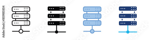 Server icon set multiple style collection
