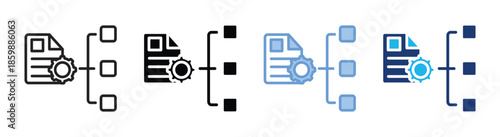 Content management icon set multiple style collection