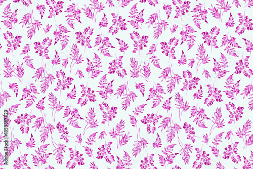 seamless floral pattern with wildfloewrs and leaves for fabric and wallpaper

