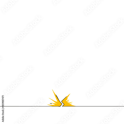 A minimalist yellow lightning bolt graphic symbolizing energy, power, and a sudden burst of inspiration on a clean white background.