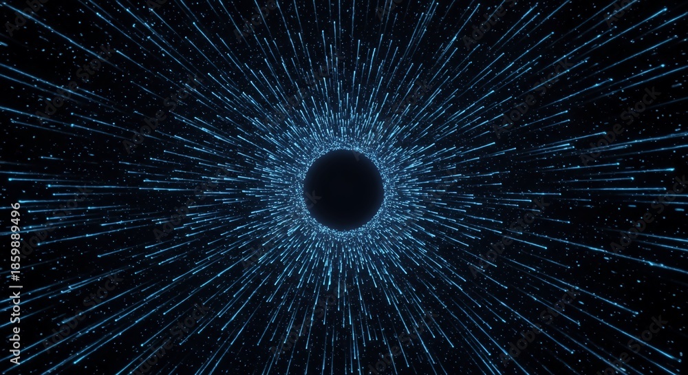 Obraz premium Abstract flowing animation background. Seamless loop of glowing light and moving particles creating an endless digital tunnel effect, virtual, dynamic, wave