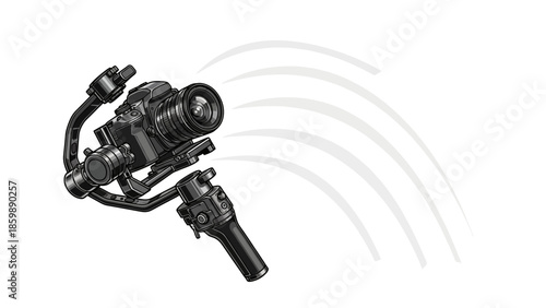 Professional camera gimbal stabilizer for smooth video capture in motion
