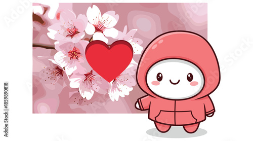 Cherry blossom heart character