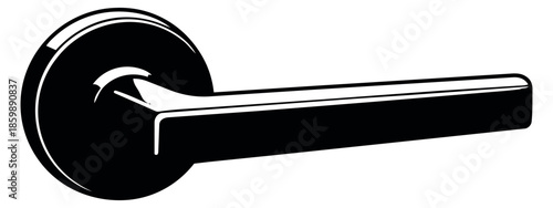 Line art illustration of a door handle depicting a modern design for home interiors