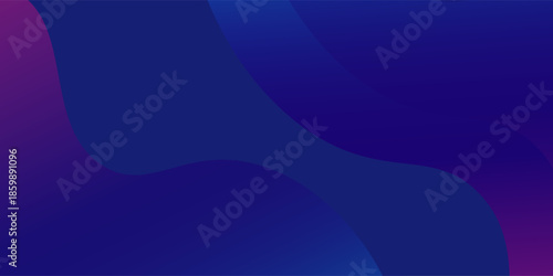 Gradient blue and purple liquid wavy shapes futuristic banner. Glowing retro waves background