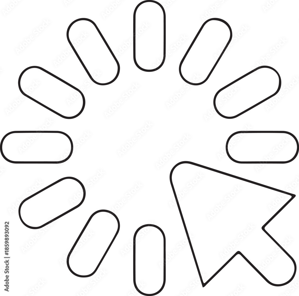 Obraz premium Circle with arrow isolated on white background