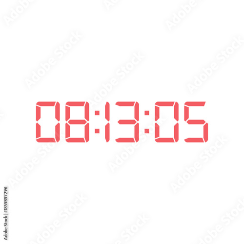 LED digital clock number for counter or calculator mockup design