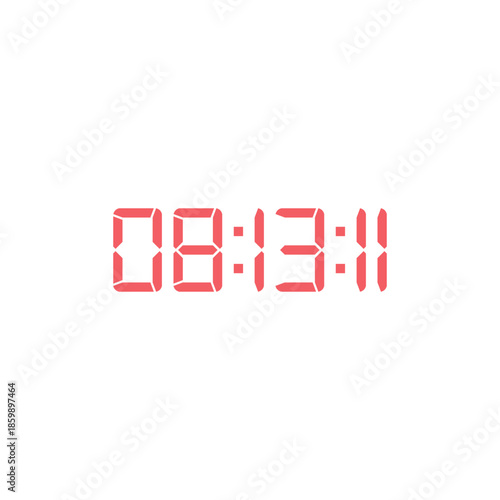 LED digital clock number for counter or calculator mockup design