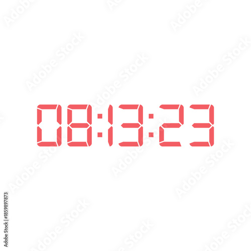 LED digital clock number for counter or calculator mockup design