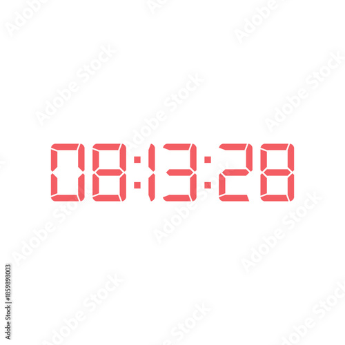 LED digital clock number for counter or calculator mockup design