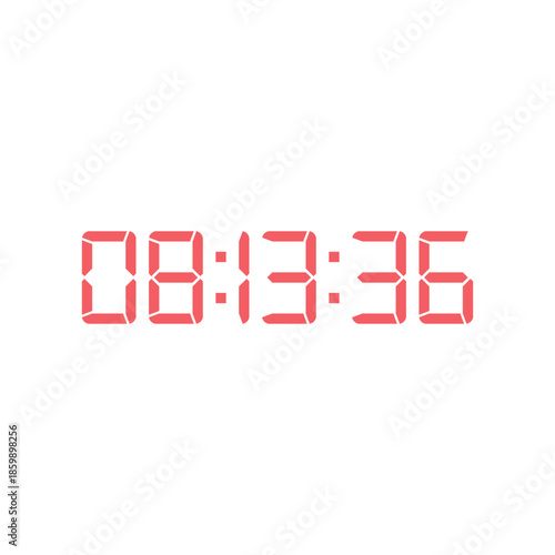 LED digital clock number for counter or calculator mockup design