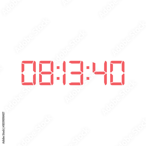 LED digital clock number for counter or calculator mockup design