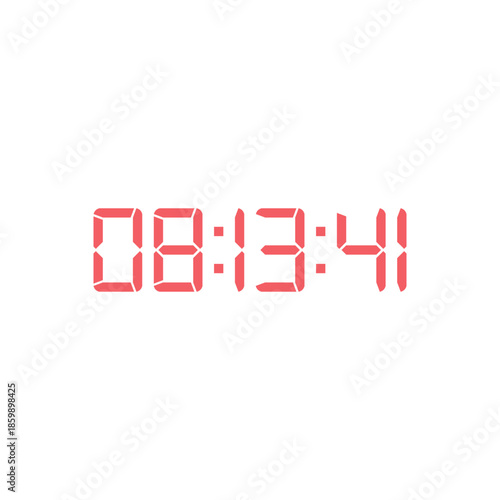 LED digital clock number for counter or calculator mockup design