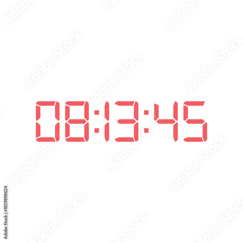 LED digital clock number for counter or calculator mockup design