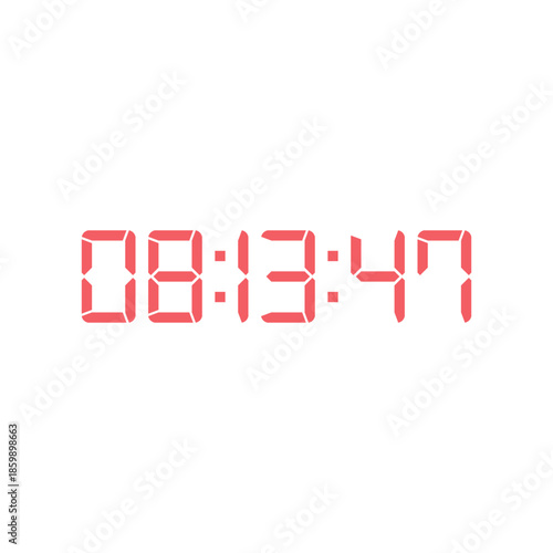 LED digital clock number for counter or calculator mockup design