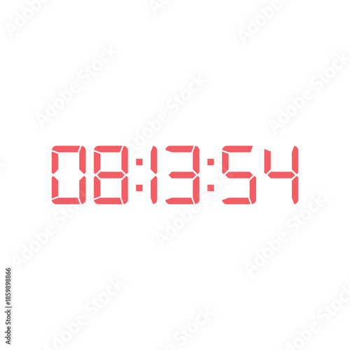 LED digital clock number for counter or calculator mockup design