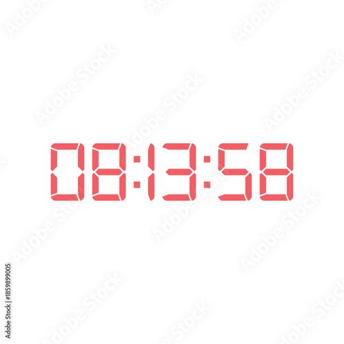 LED digital clock number for counter or calculator mockup design