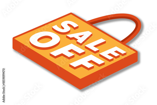 3D sale off  discount label design