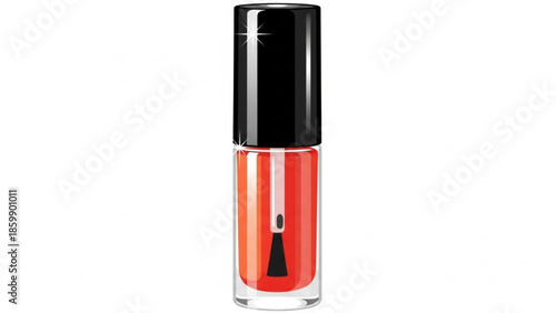 Vibrant orange liquid lipstick in clear tube with black cap and applicator