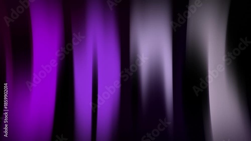 Abstract Vertical Streaks of Purple and White Light on Black Background.