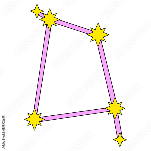 Corvus constellation illustration hand drawn isolated vector