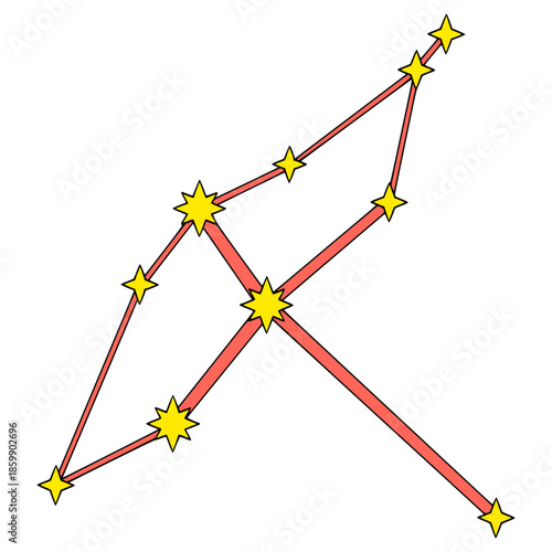 Cygnus constellation illustration hand drawn isolated vector