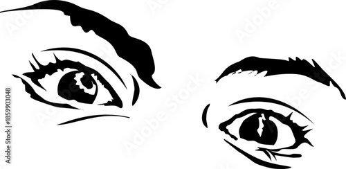 simple vector image of a woman's eye in black isolated on white