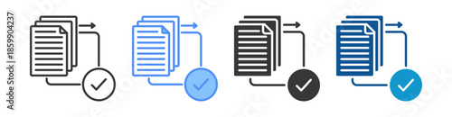 Assignment Icon Set Vector Collection Isolated In Black And White