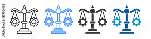 Balance Icon Set Vector Collection Isolated In Black And White