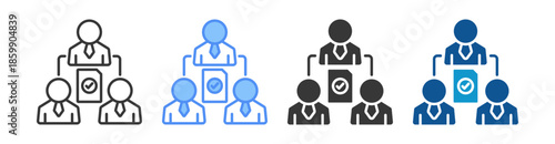 Delegation Icon Set Vector Collection Isolated In Black And White