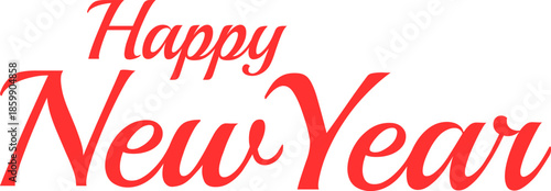 happy new year decoration vector on transparent background Vector lettering happy new year 2026, happy new years 2026 color full background Happy New Year Color full paint stroke text Happy New Year