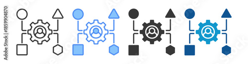 Adaptation Icon Set Vector Collection Isolated In Black And White