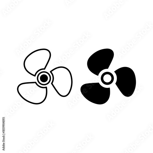 Ship propeller vector illustration icons set template