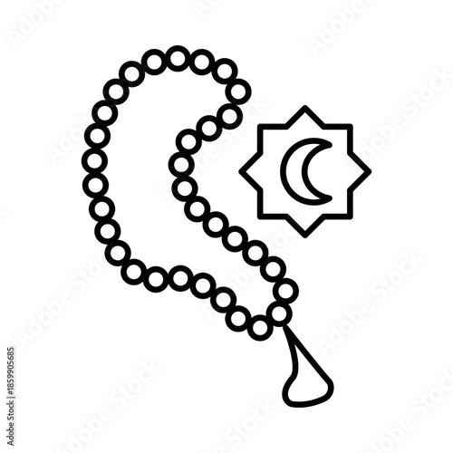 Islamic rosary vector illustration icon template