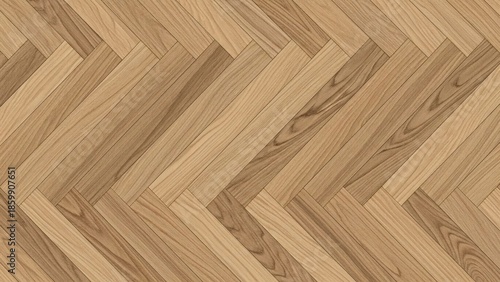 Seamless herringbone pattern of light brown wooden planks with visible grain and texture, offering a warm and natural aesthetic for flooring or interior design.