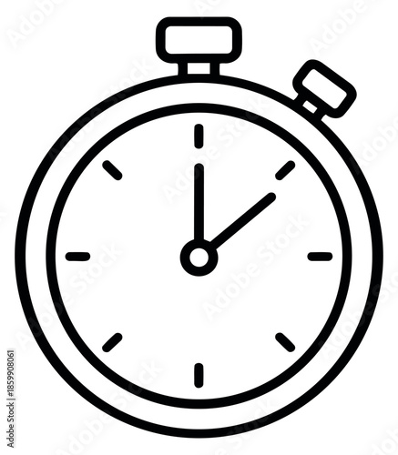 Line art illustration of a stopwatch depicting time for time management concepts