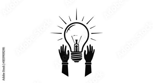 light bulb in hand stock