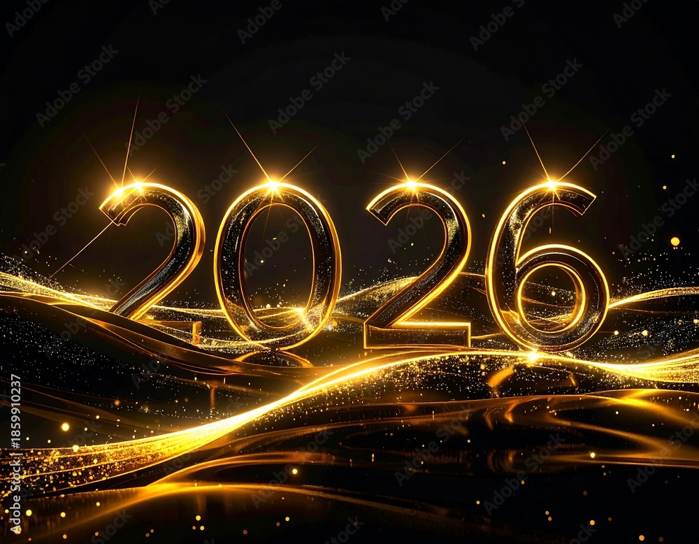 Fototapeta premium black gold 2026 new year background