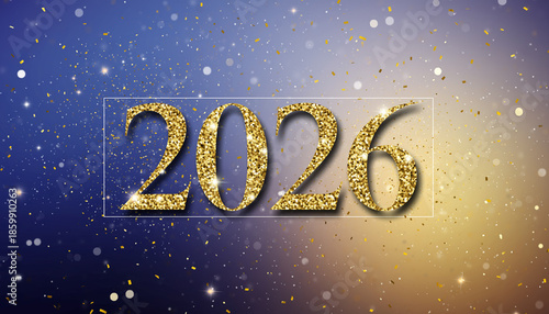 Sparkling gold 2026 New Year's celebration background