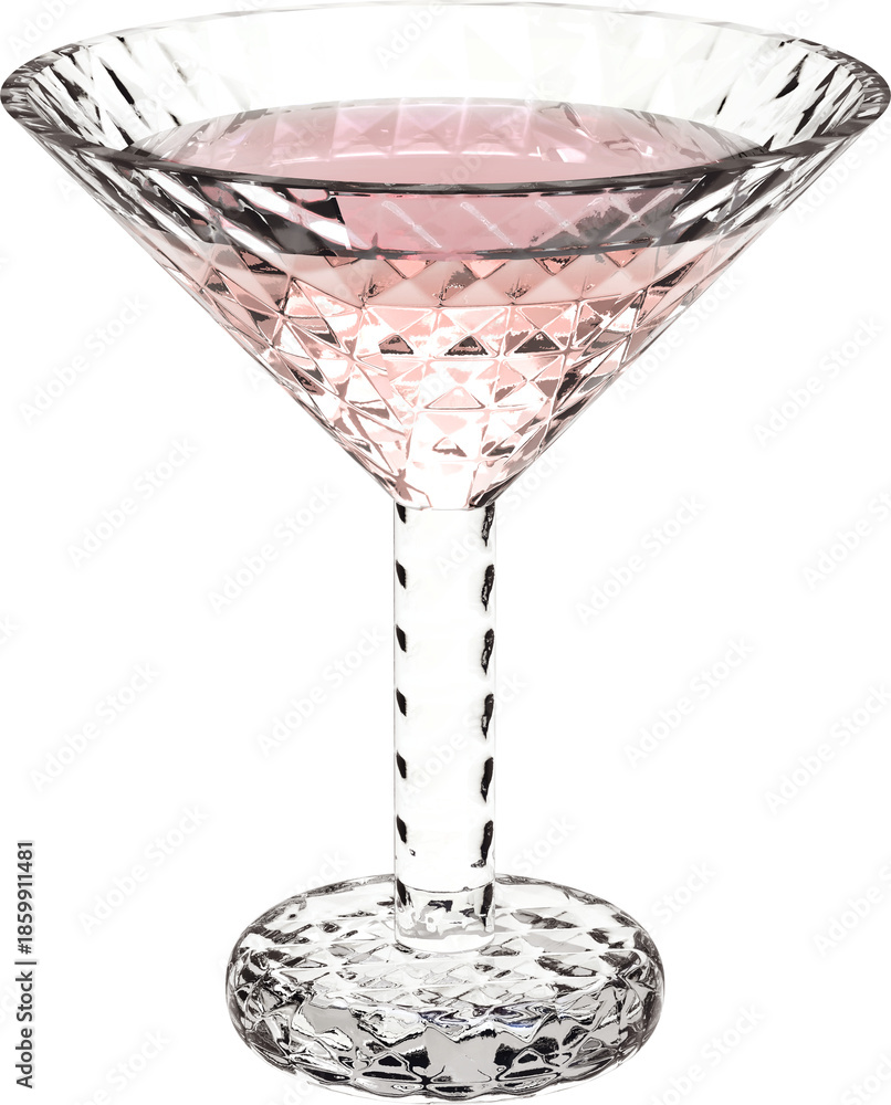 Obraz premium Elegant Crystal Martini Glass with Pink Drink