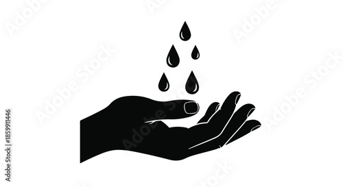 Gentle hands catch falling drops of water, symbolizing care and conservation.