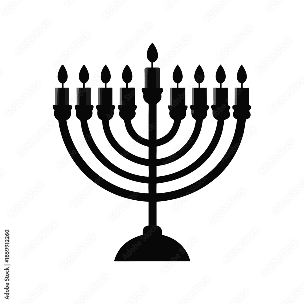 Fototapeta premium A menorah icon bold outline vector illustration design