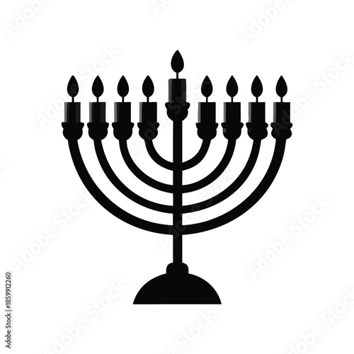 A menorah icon bold outline vector illustration design