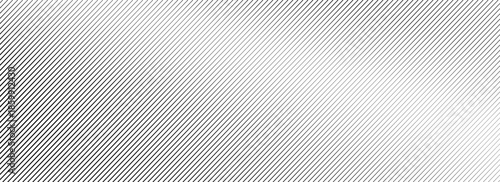 Thin slash line seamless pattern. Repeated fine diagonal lines background. Pinstripe wallpaper. Black and white tilted slanted strip backdrop. Repeating oblique linear texture overlay.Eps10