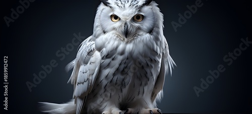 realistic photo of a glossy white owl ,generative AI