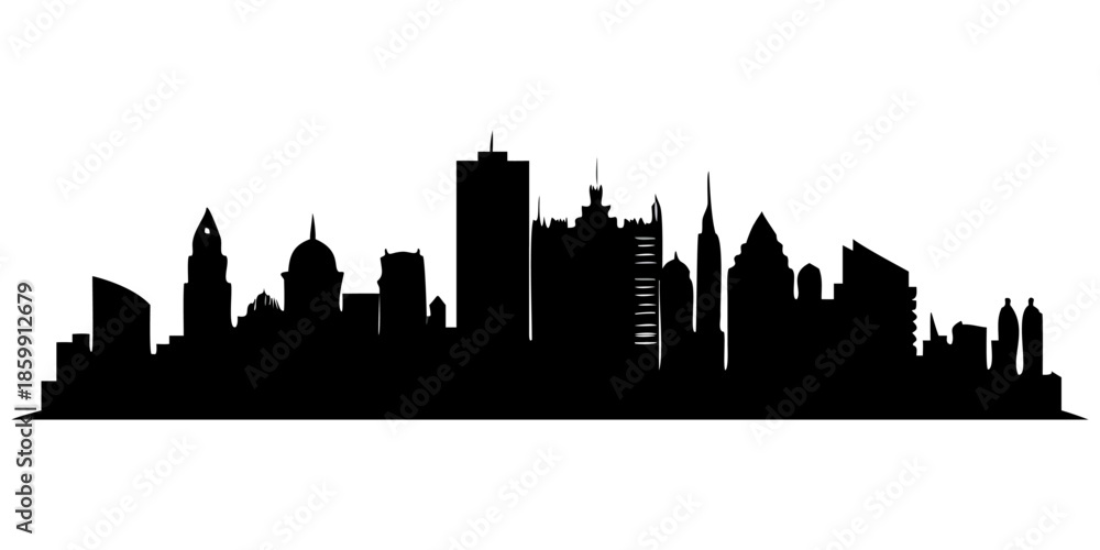 Obraz premium A skyline icon bold outline vector illustration design